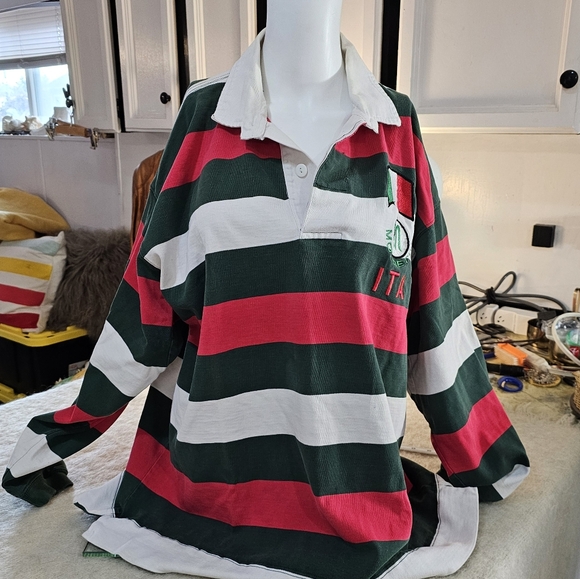 Vintage Mondetta Italy Striped Rugby Shirt - Picture 3 of 6